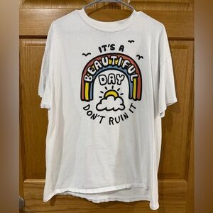 White Graphic Tee - It's a Beautiful Day